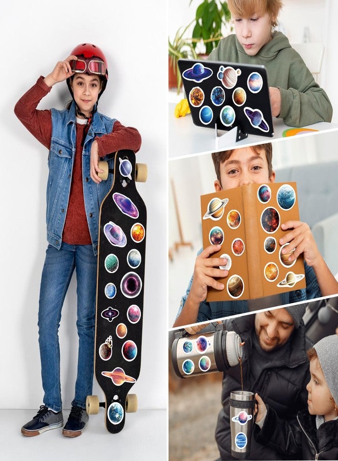 Robmoda Planet Water Bottle Stickers for Kids, 55 PCS Vinyl Space Waterproof Stickers Pack for Laptop Phone Case, Colorful Planets Decals for Teens - Image 4